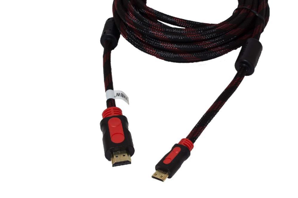 Vhbw Câble HDMI compatible avec Panasonic Lumix DMCTZ7 Tressé, 5 m