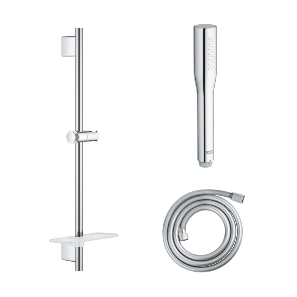 GROHE Douchette 1 jet Vitalio Get Stick chromé avec barre de douche et