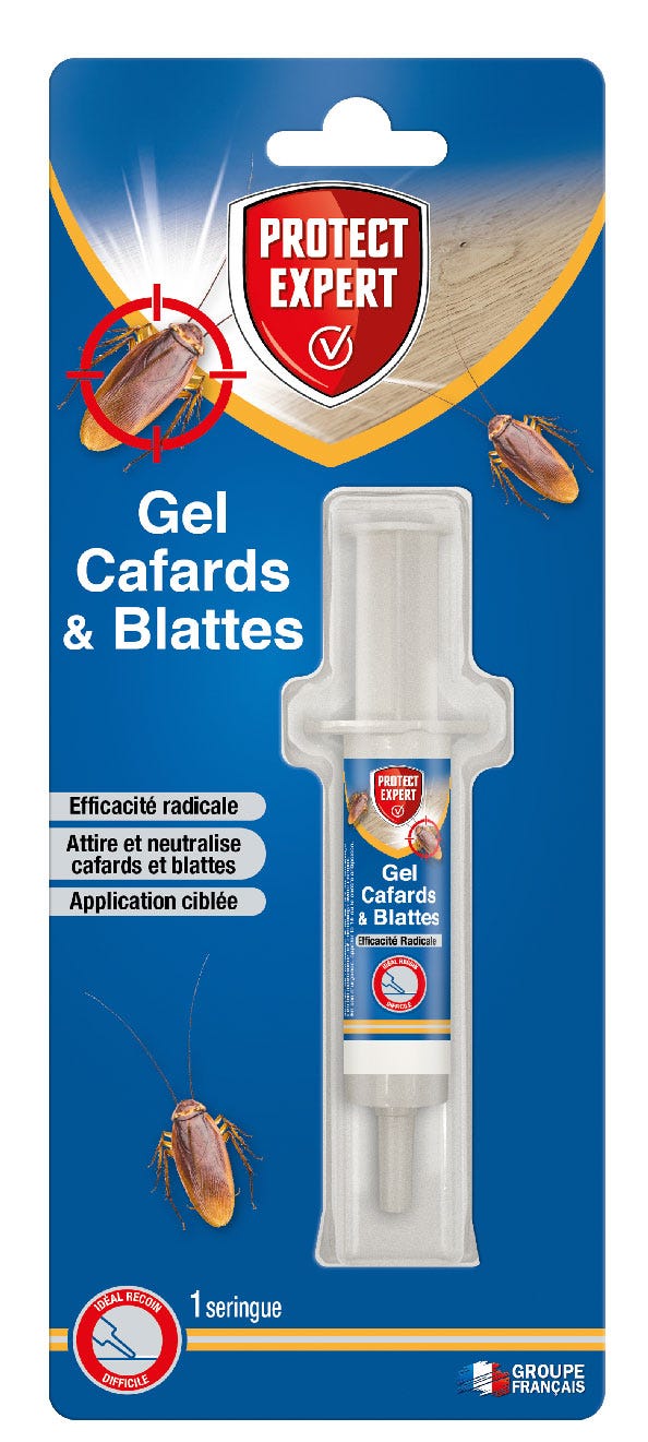 PROTECT EXPERT CAFTUB1 Seringue Spéciale Cafard Et Blatte soit 10g  Protection Jusqu'à 4 Semaines Application Précise Fabriqué en France