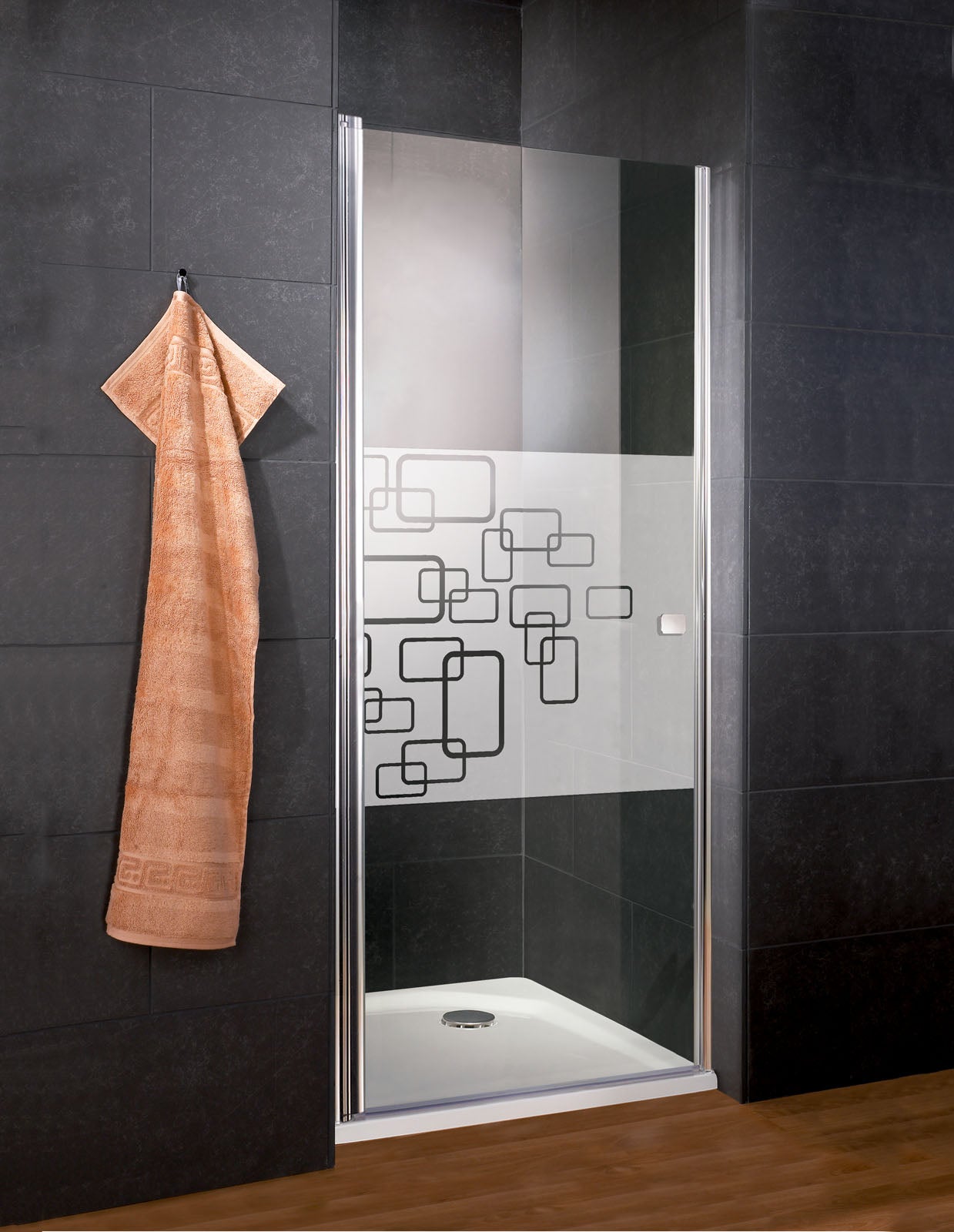 Porte de douche pivotante, 80 x 192 cm, Schulte NewStyle, verre transparent  anticalcaire, Liane