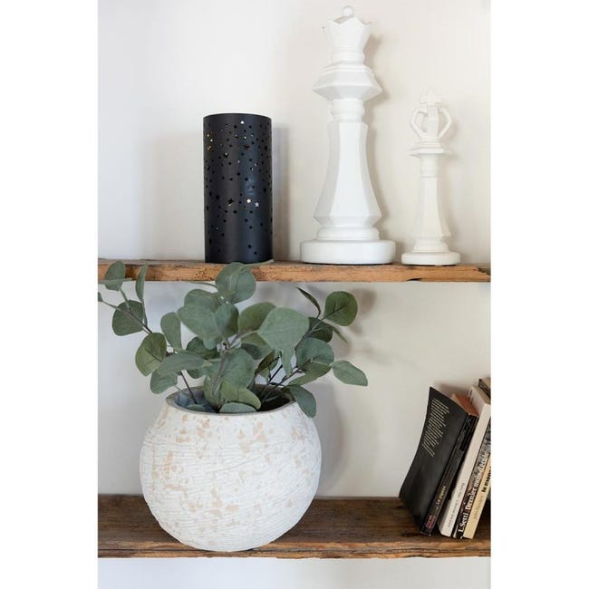 Cache-pot Pot à Plantes Rond 44 cm Gris Résistan…
