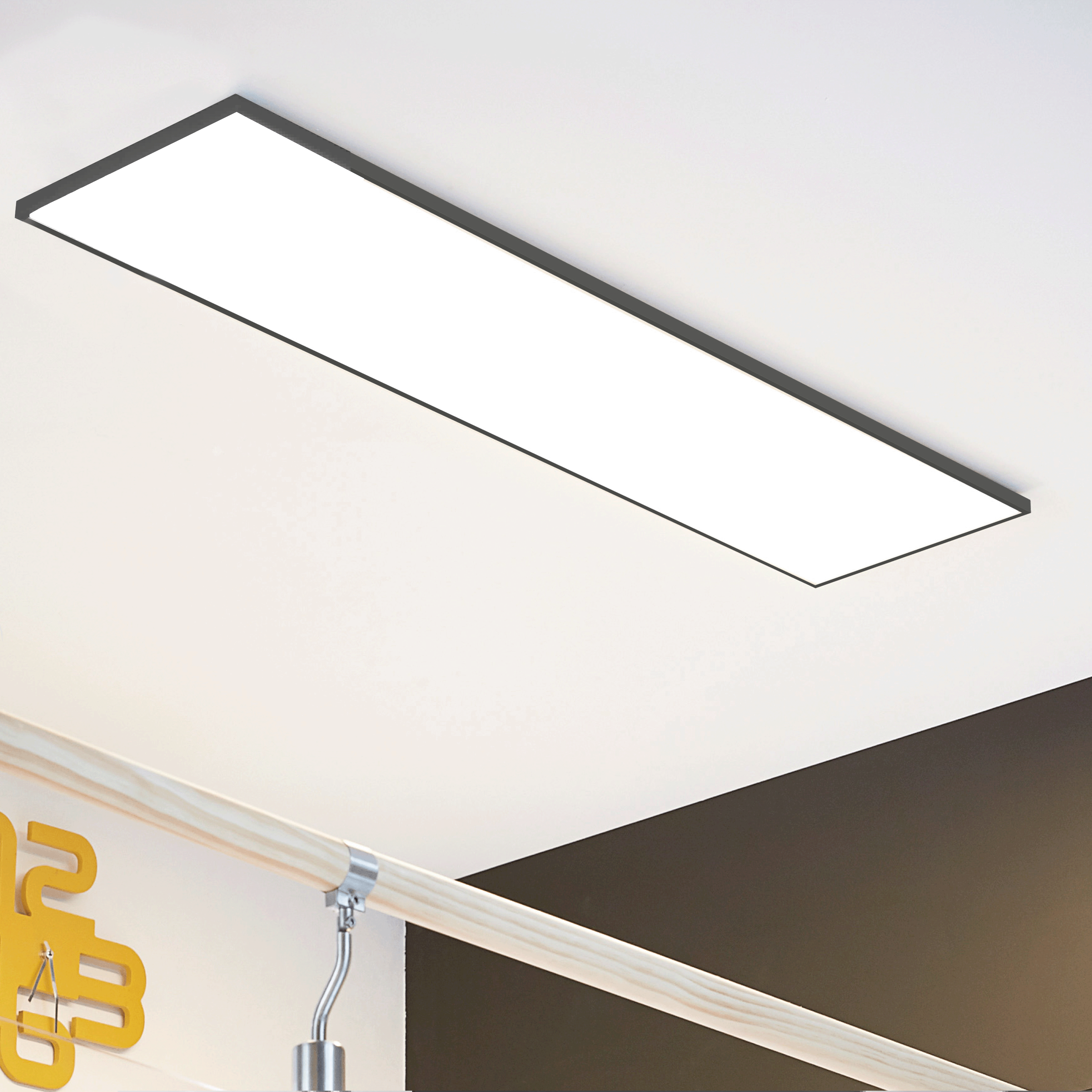 INSPIRE - Pannello LED GDANSK con telecomando - 119,5x29,5cm - 5400LM -  2700K/4000K/6500K - IP20 - 42W - Alluminio nero