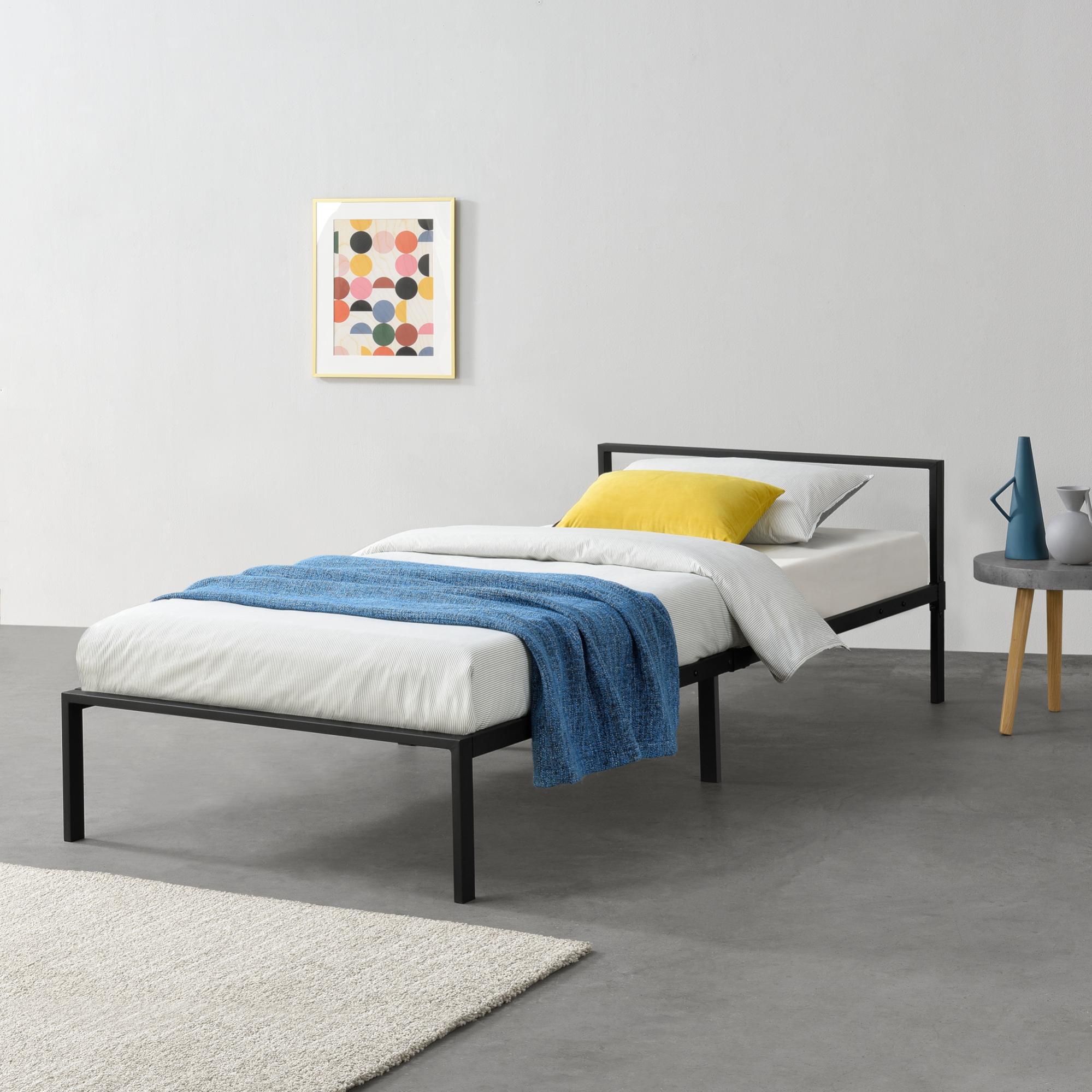 en.casa] Struttura Letto in Metallo con Testiera e Pediera 90 x 200 cm