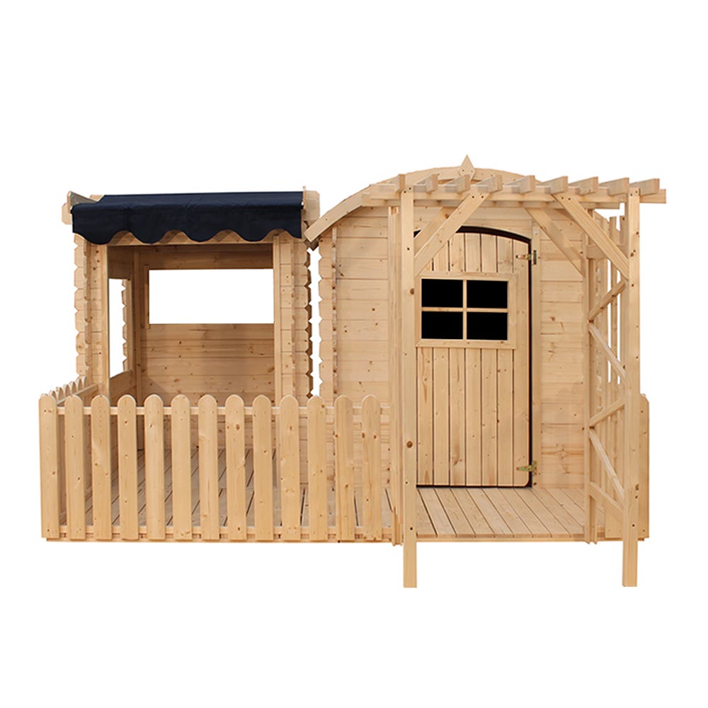 Casetta per bambini 2,28m² in legno di pino con tetto a capanna Maya  Outdoor Toys - Habitium®