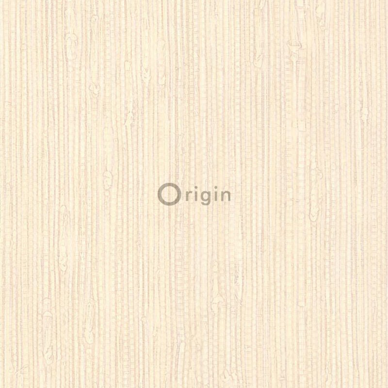 Papel pintado efecto lino blanco marfil - 53 cm x 10,05 m - origin wallcoverings
