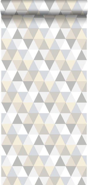 Papier Peint Intisse Impression Ultra Mat Triangles Gris Clair Beige Et Blanc 53 Cm X 10 05 M Estahome Leroy Merlin Papier Peint Intisse Impression Ultra Mat Triangles Gris Clair Beige Et Blanc 53 Cm X 10 05 M Estahome Leroy Merlin
