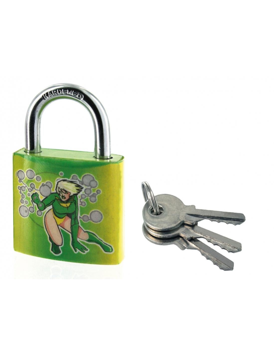 Lucchetto Maxium Color 50mm, Arco Acciaio Temprato, Verde, Corpo Alluminio, 2 Chiavi - THIRARD - Foto 8