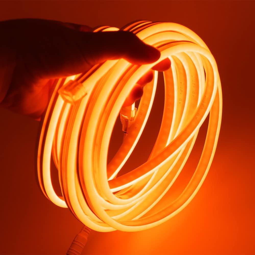 Striscia LED neon flessibile flex ribbon impermeabile 12V luce esterni  decorazione feste insegne pubblicitarie tubo luminoso IP65 ARANCIONE