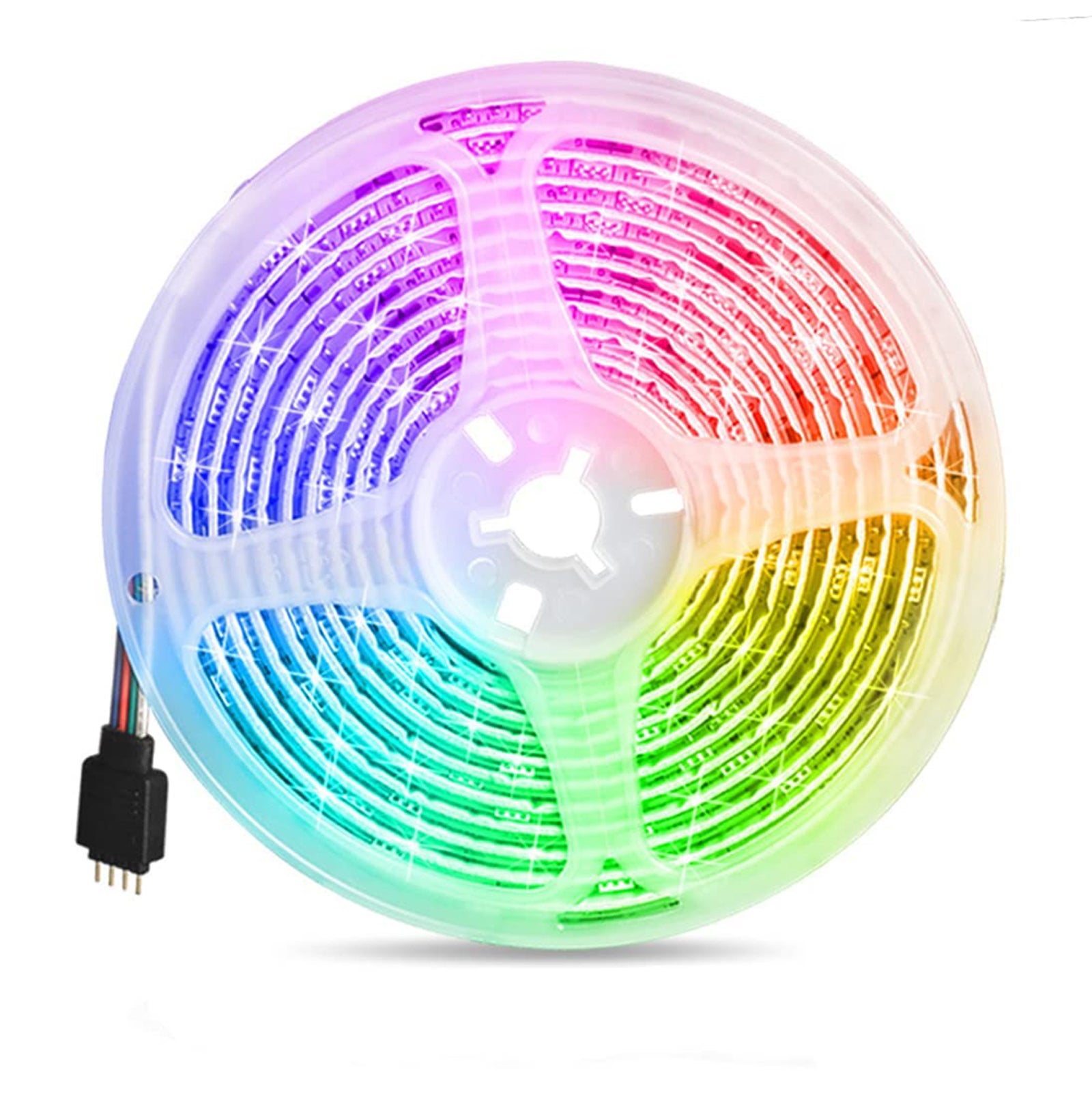 Bande LED RVB 5m SMD5050 12V Rubans LED 300 Chaîne lumineuse flexible  Changement de couleur auto-adhésif Décoration intérieure