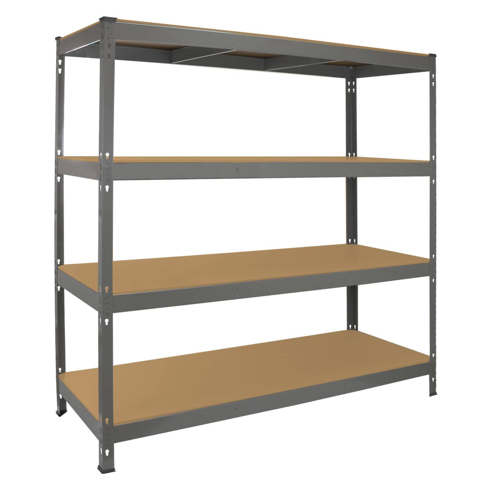 KING'S RACK Gray 4-Tier Boltless Bin Storage Shelving System Garage Storage Rack (8 Plastic Bins in 4 Tier) GT0936