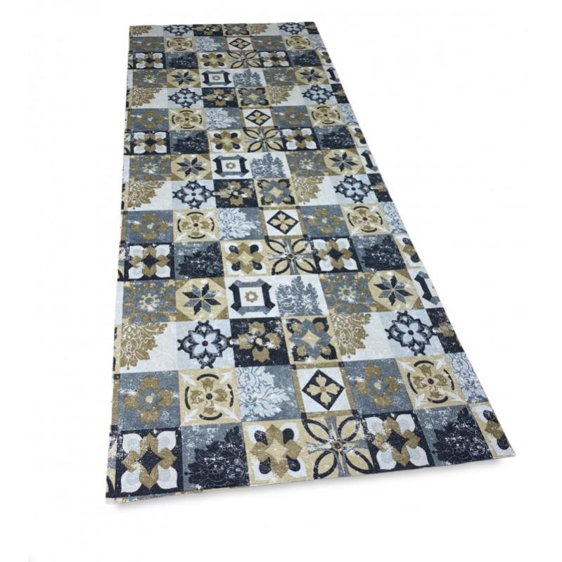 Tappeto Cucina Moderno 57x140 Cm Fantasia Piastrelle Antiscivolo Passatoia Ingresso Grigio 85229493