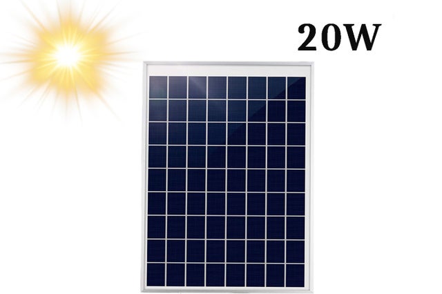 Pannello solare fotovoltaico 20w energia 18v pinza coccodrillo campeggio