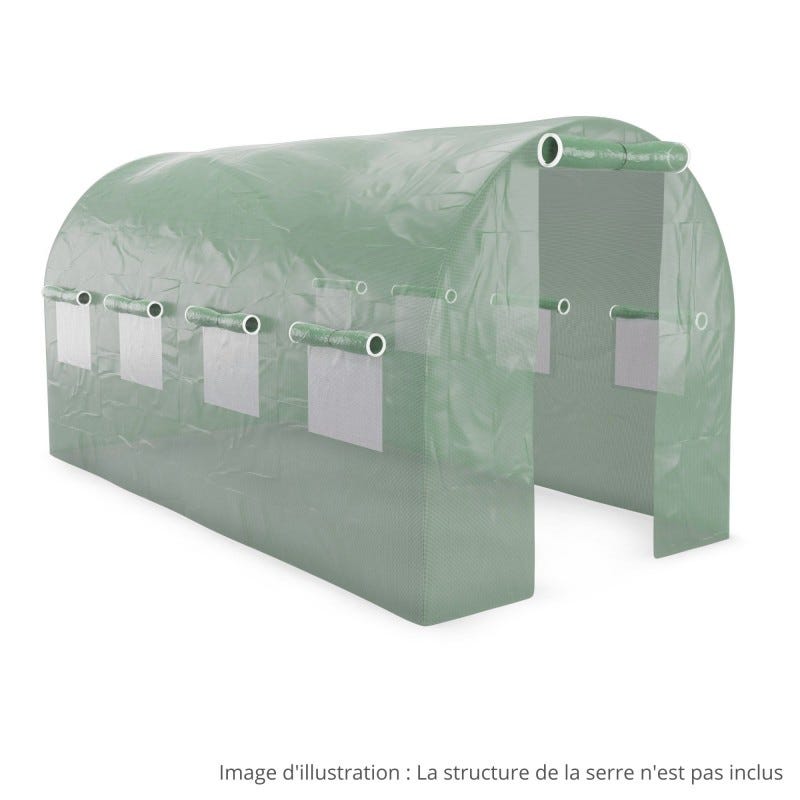 Bache serre de jardin 400g/m² PVC - 2.1x4.5m - bache transparente armée  pour serre - serre tunnel