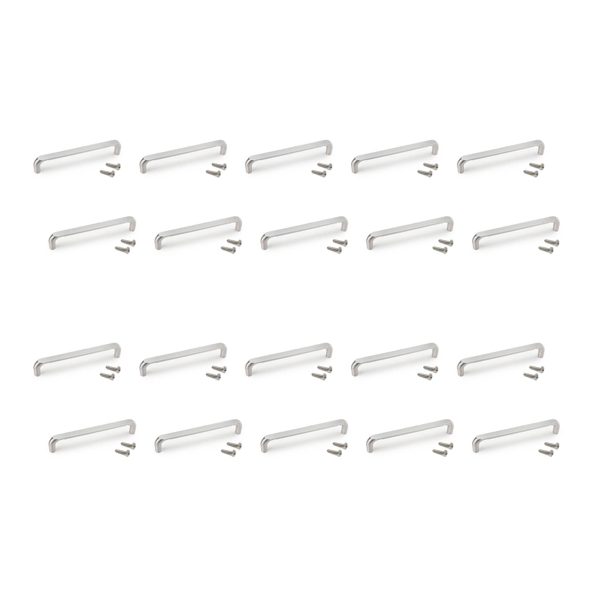 Emuca 9160951 Handgrepen voor meubelstuk, CC 128 mm, Zamak, nikkel gesatineerd, 20 stuks