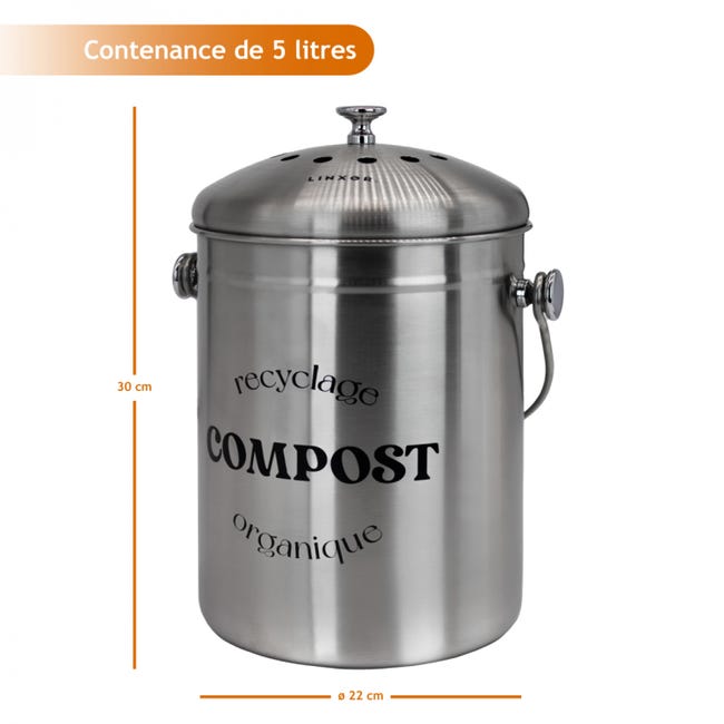 Poubelle Compost De Cuisine Accrochable 5l Taupe à Prix Carrefour