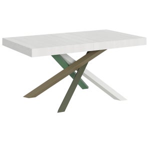 Tavolo Fisso Silo Quercia e Colore Bianco, Tavolo da Cucina, 109 cm  (Larghezza) 67 cm (Profondità) 78 cm (Altezza)