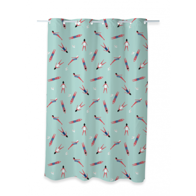 Rideau De Douche Imprimé 180x200cm Naiades Leroy Merlin