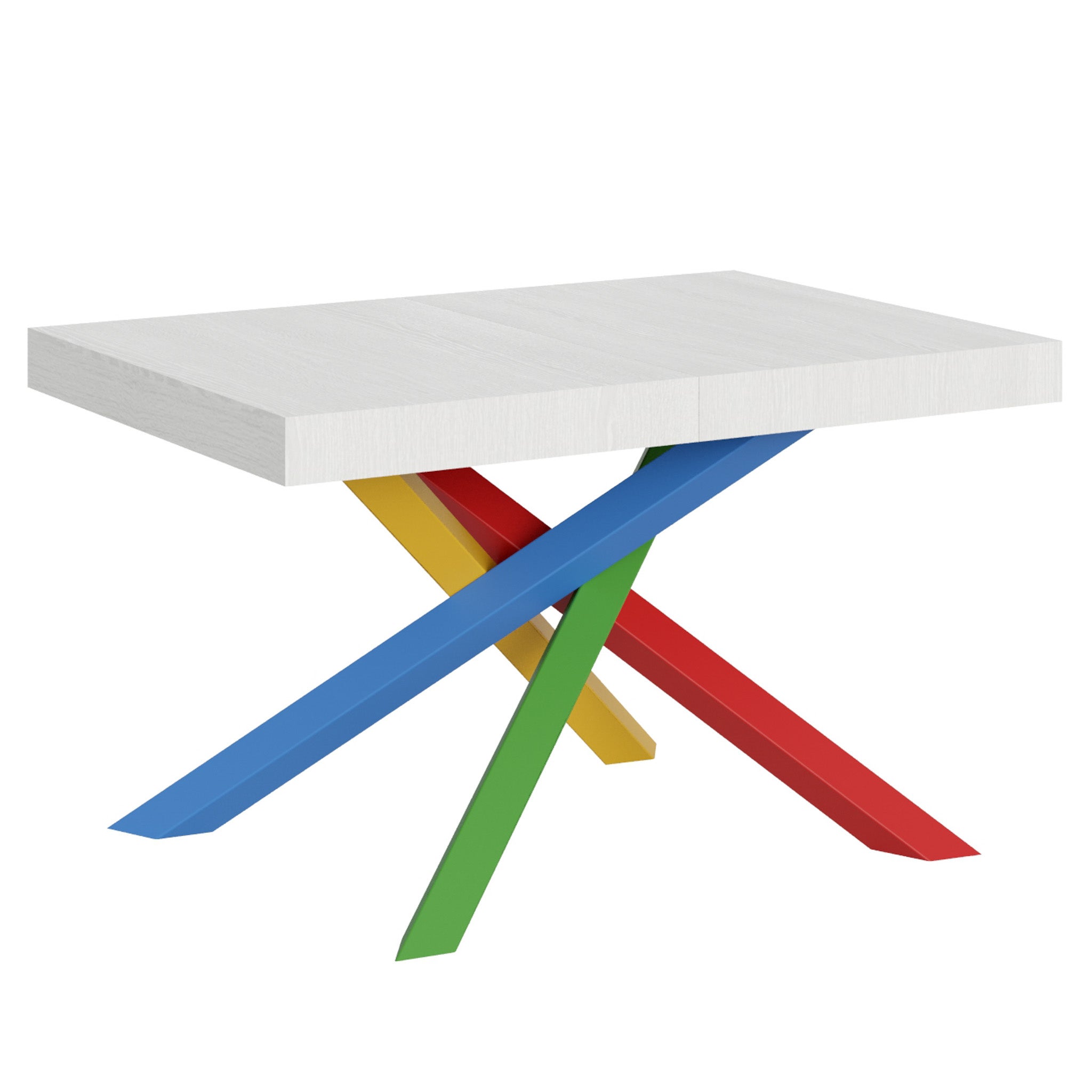 Mesa extensible 90x130/234 cm volantis fresno blanco estructura multicolor 4/b