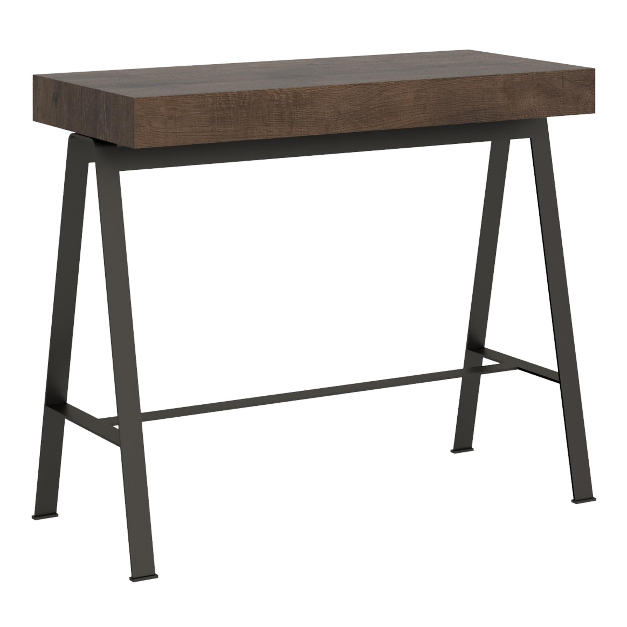 Consola extensible 90x40/300 cm banco nogal estructura antracita