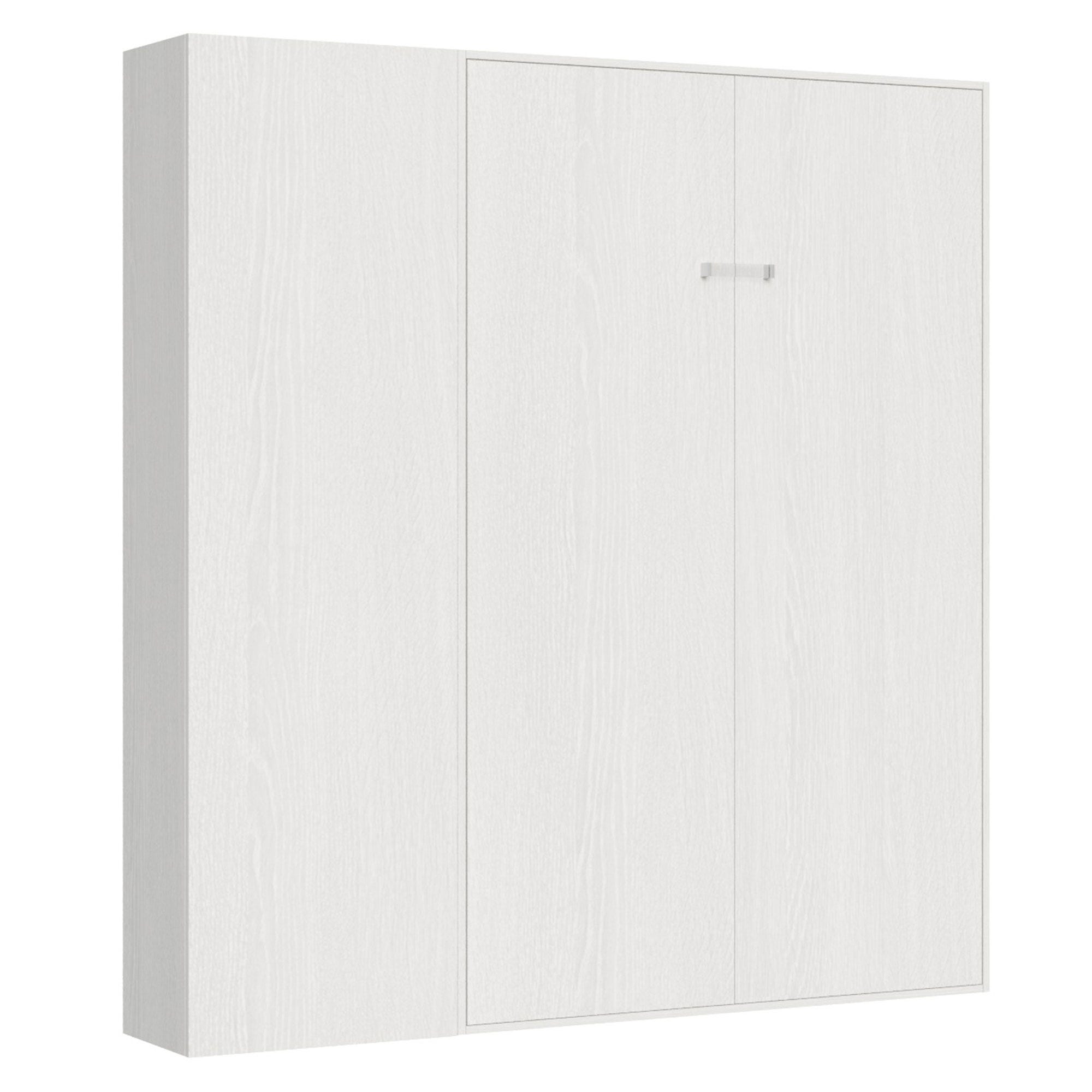 005985 - Cama abatible de 120 cm con mueble alto blanco KENTARO 