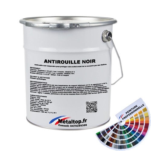 Antirouille Noir - Metaltop - Noir Signalisation - RAL 9017 - Pot 1L ...