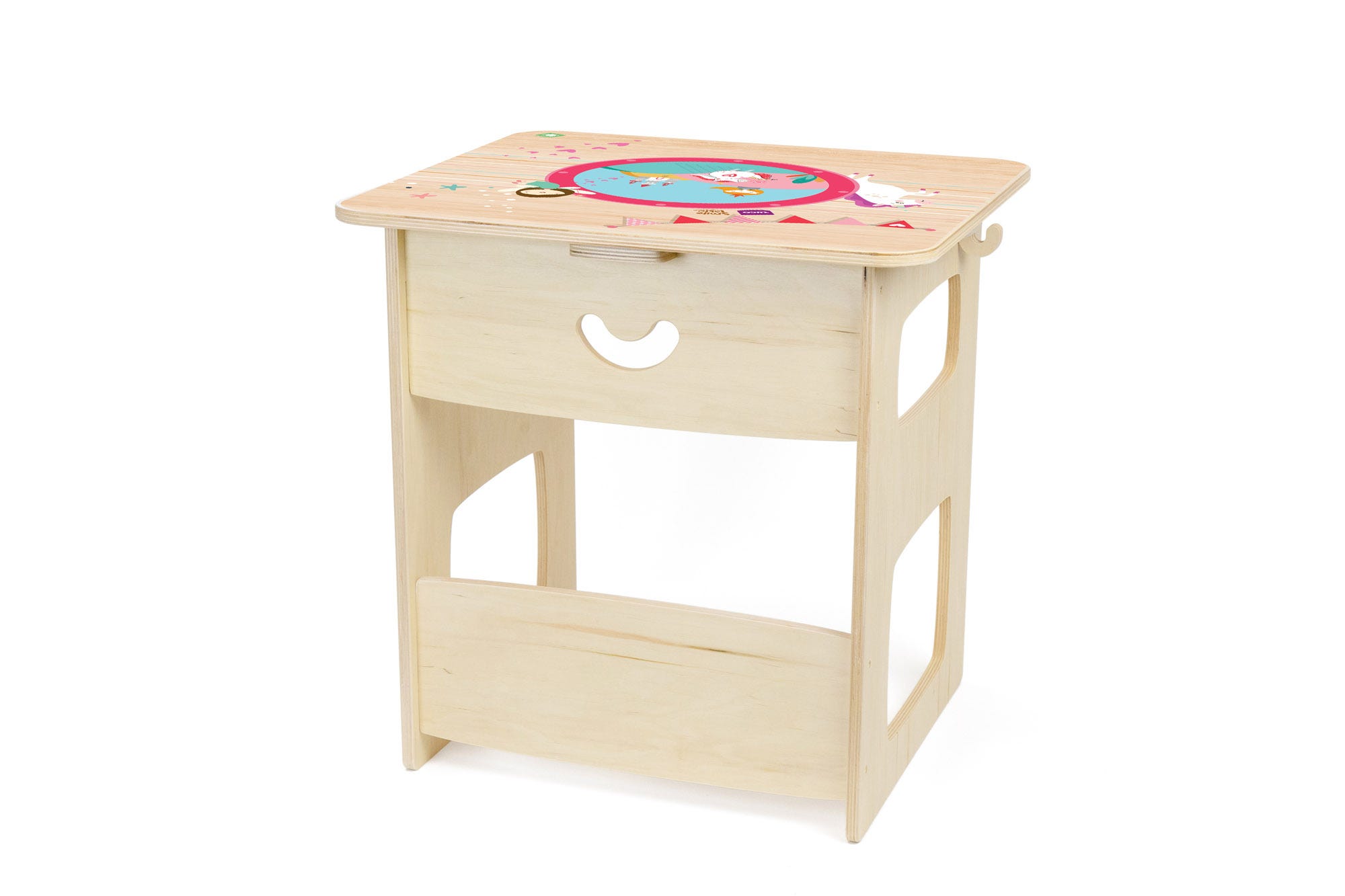 Onlywood Tavolino Montessori in legno per Bambini Fantasia PRINCIPESSA