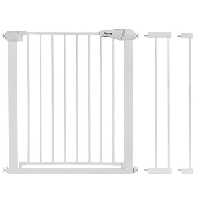 Barrière de Sécurité extensible Barrière d'escalier Fermeture facile pour  bébé chien métal H.76 x L.75 - 103 cm blanc