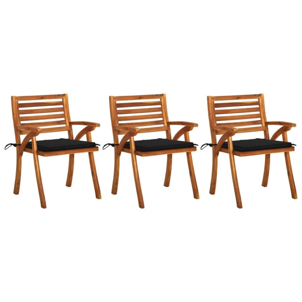 Sedie Da Pranzo In Legno Di Acacia VidaXL Con Cuscini – Set Da 8 Pezzi, Per Esterni, Design A Doghe, Colori Assortiti