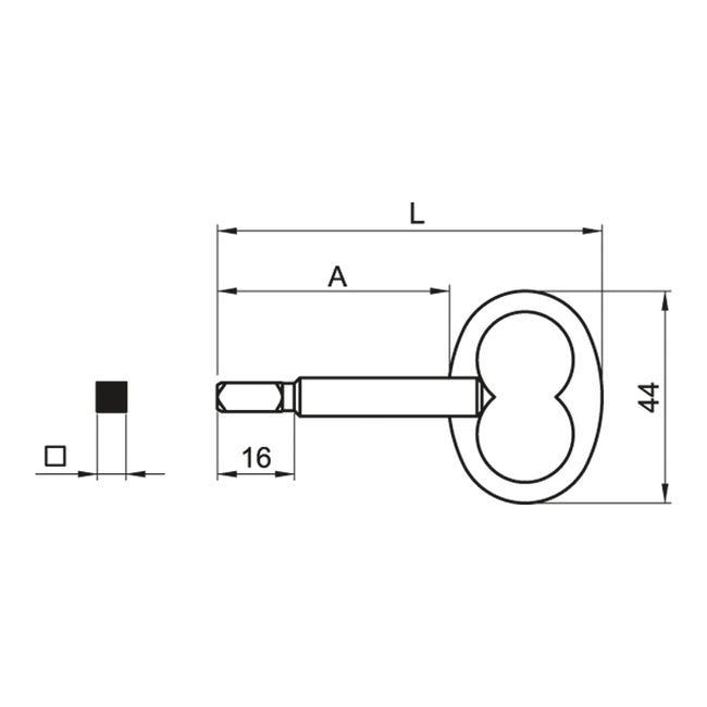AMF 0007630600080 – Clé carrée intérieur/extérieur (6 mm)