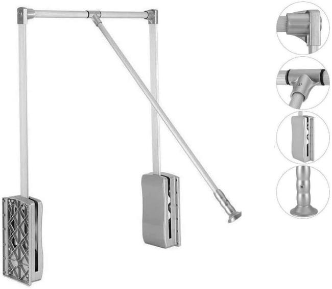 Set 2 barre appendiabiti per armadio 75 cm riducibile in acciaio cromo - Reduko Set 2 barre appendiabiti per armadio 75 cm riducibile in acciaio cromo - Reduko