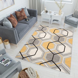 Tapiso luxury tapis moderne carré noir blanc fin 200 x 300 cm L889C BLACK  2,00-3,00 LUXURY PP ESM - Conforama