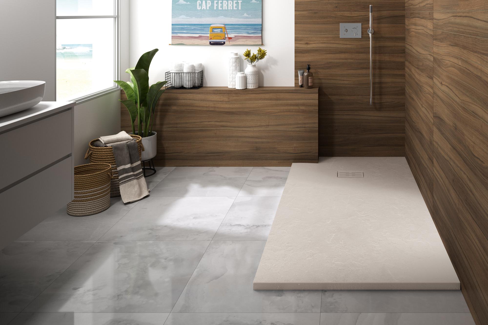 Receveur de douche 180x90 extra plat épaisseur 3cm KINEROCK Evo anti