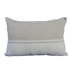 Housse de coussin rectangulaire 40 x 60 cm en lin lavé chambray