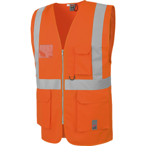 gilet de sécurité orange avec poches