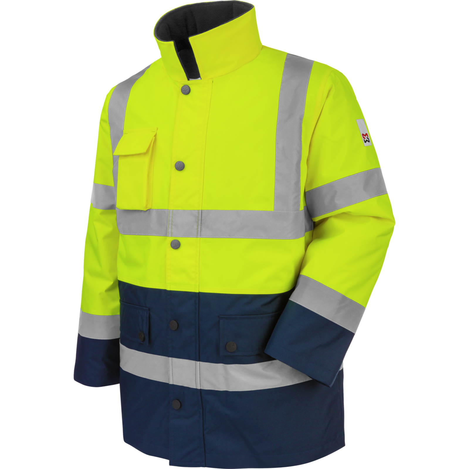 Polaire De Travail Haute Visibilité Würth MODYF - Jaune Flu/Marine, 100% Polyester, Poches Zippées, Pour Chantier, Extérieur Polairé Würth MODYF