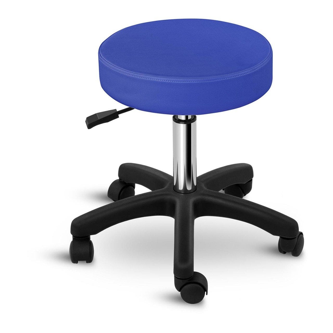 Tabouret chaise siège de bureau à roulette bleu 14_0003754