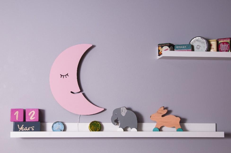 Applique Smiling Moon - Homemania - Rose - 25 x 3 x 40 cm | Leroy Merlin