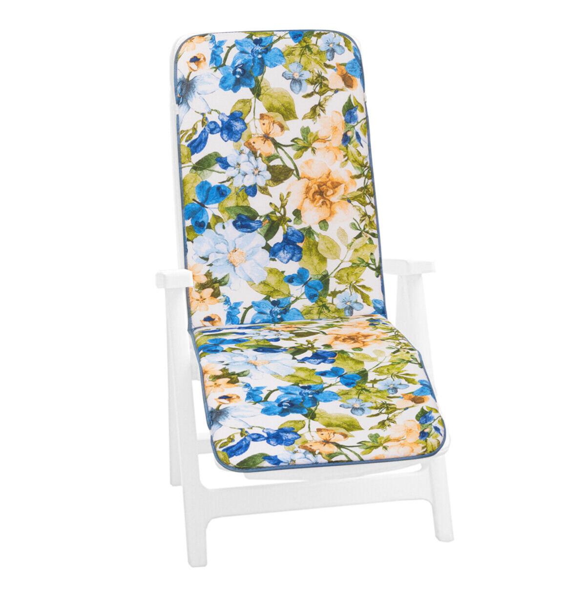 Cuscino Per Sedia O Poltrona Da Giardino Emmevi, 88x45 Cm, Colore Grigio, Tessuto Misto, Made In Italy