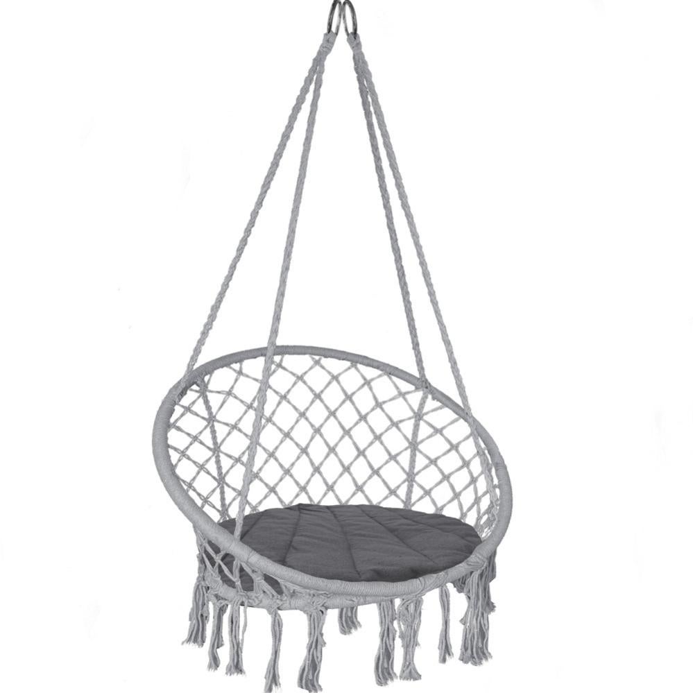 Supporto Per Amaca A Sedia Forma Di C – Con Cuscino, Telaio In Legno E Metallo, Carico Max 150 Kg, Per Interno/esterno