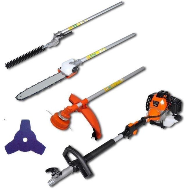 Decespugliatore A Scoppio 4 In 1 Con Tagliasiepi, Motosega E Troncarami 52cc Ean 8052109250604 - Foto 3