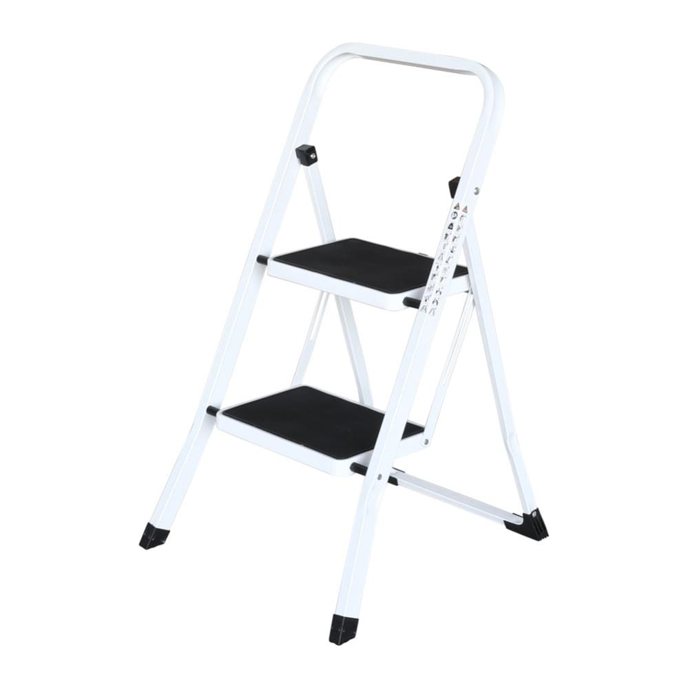 Predellino Doppio Pieghevole Treppo, Alluminio, Ampia Superficie Superiore Dappoggio 2 X 4 Gradini 257459