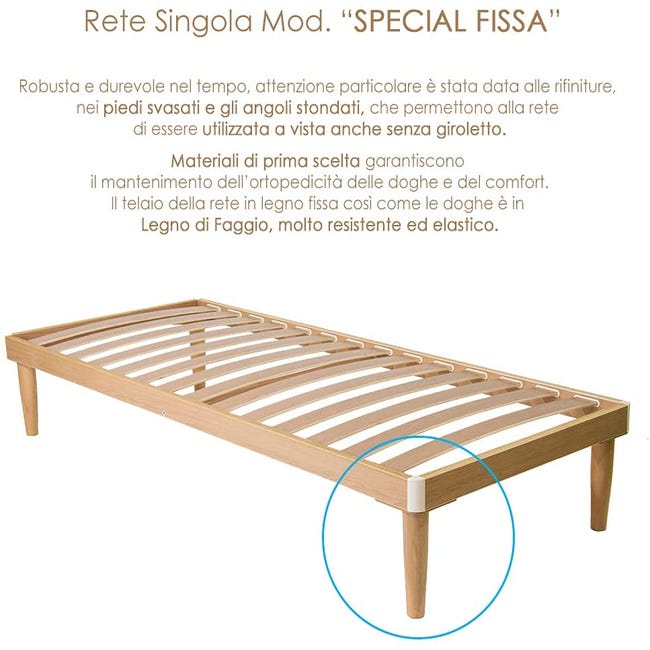 Rete a doghe in legno di faggio 100% made in Italy