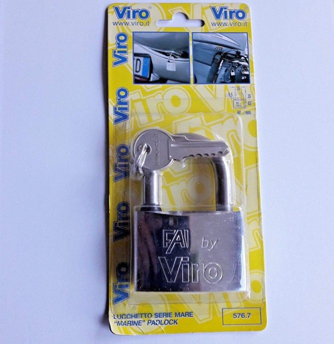 1PZ LUCCHETTO RETTANGOLARE IN OTTONE FAI BY VIRO MM.50 (ART.505