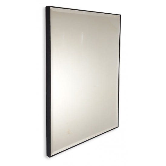 Specchio su misura con cornice nera e perimetro a bordi bisellati 80x50