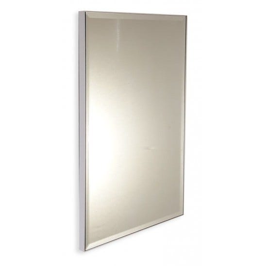 Specchio su misura con cornice bianca e perimetro bisellato 50x100