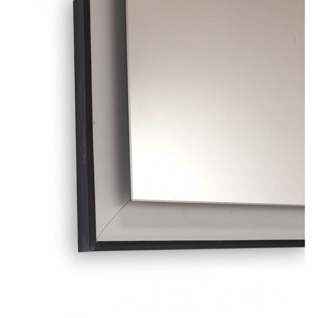 Specchio personalizzato su misura con cornice scavata perimetrale nera  100x40