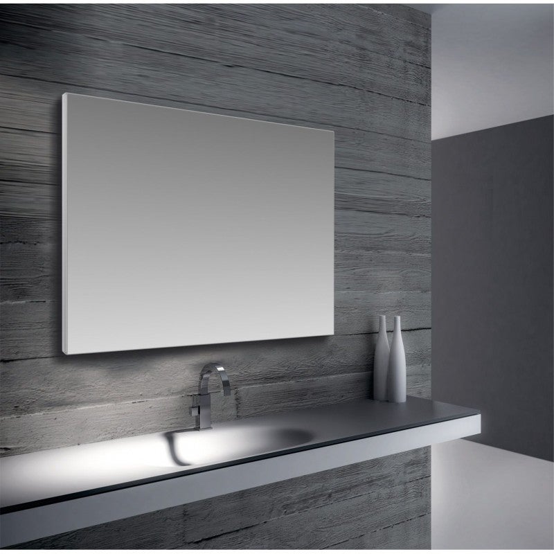 Specchio bagno su misura con cornice esterna in alluminio 70x30