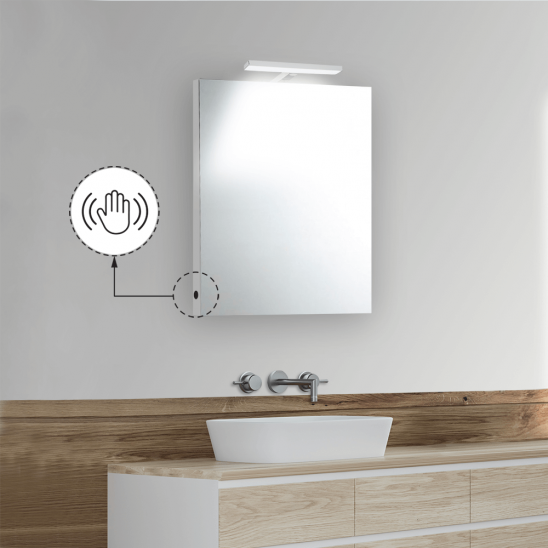 50X70cm Bathroom Specchio Luce 70CM Illuminato Stanza da Bagno LED Specchio di Luce Riscaldata Disappannatore Specchio Pad E del Sensore,A1,50 