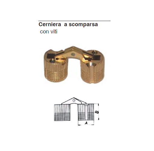 MOBILIA-2 CERNIERE A SCOMPARSA IN OTTONE 14X15,5MM