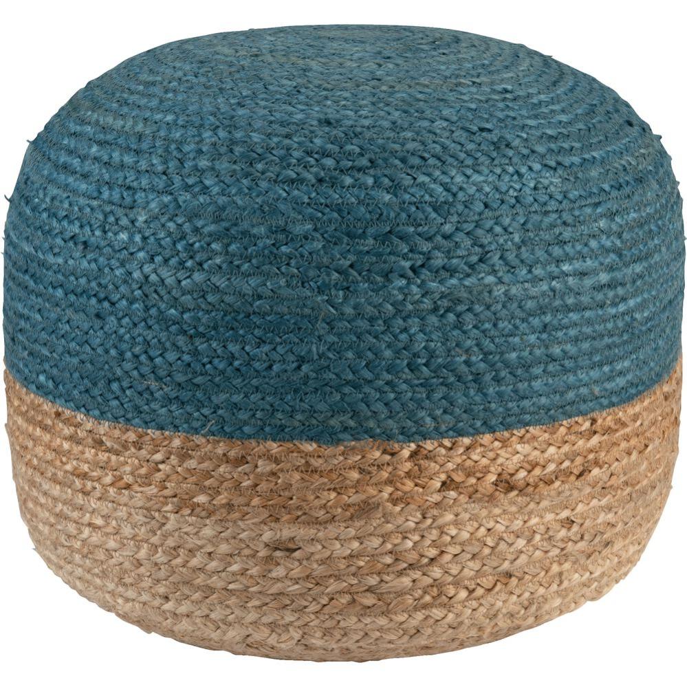 Pouf Jute Bleu myrte NAIA ALINEA L50 x H40 x P50 cm Leroy Merlin